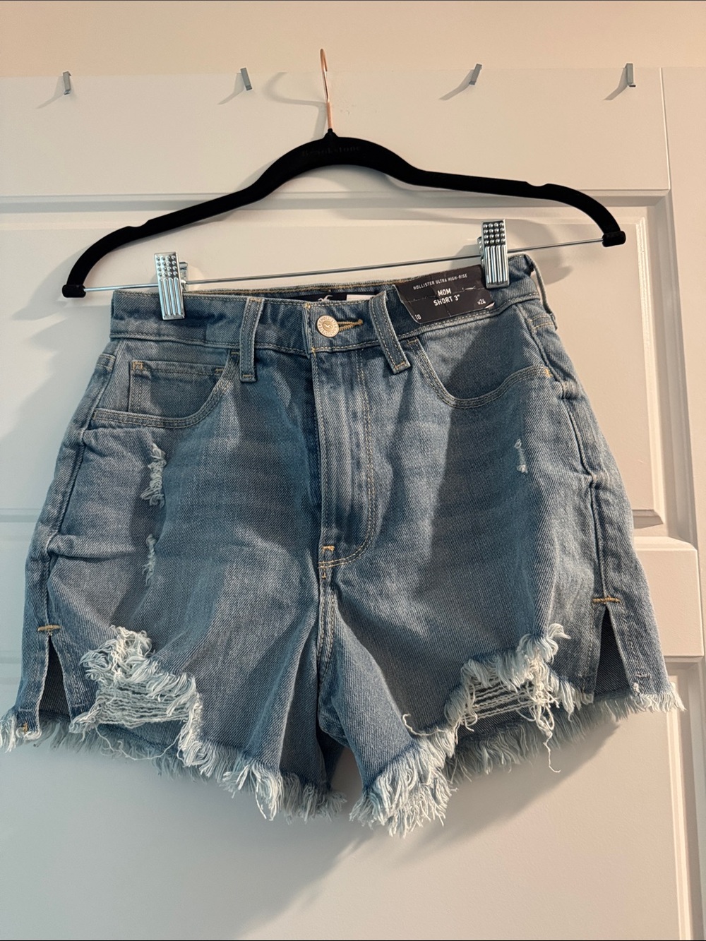 Hollister Light Blue Distressed Denim Shorts